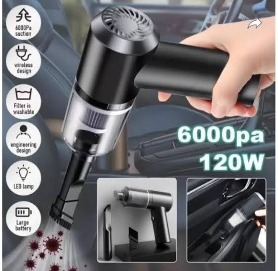 3-in-1 Portable Wireless Vacuum Cleaner – 120W | 6000Pa Suction