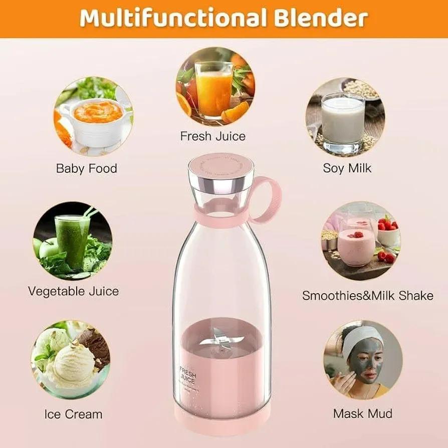 Mini Blender Pink Clear ABS for Home & Office
