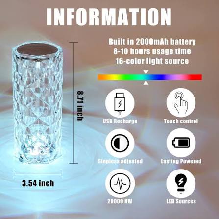 Rechargeable Rainbow LED Night Lamp with Remote Control
