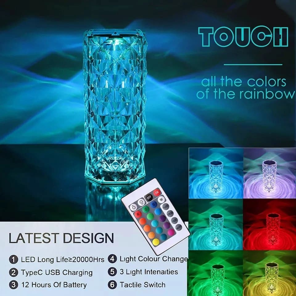 Rechargeable Rainbow LED Night Lamp with Remote Control